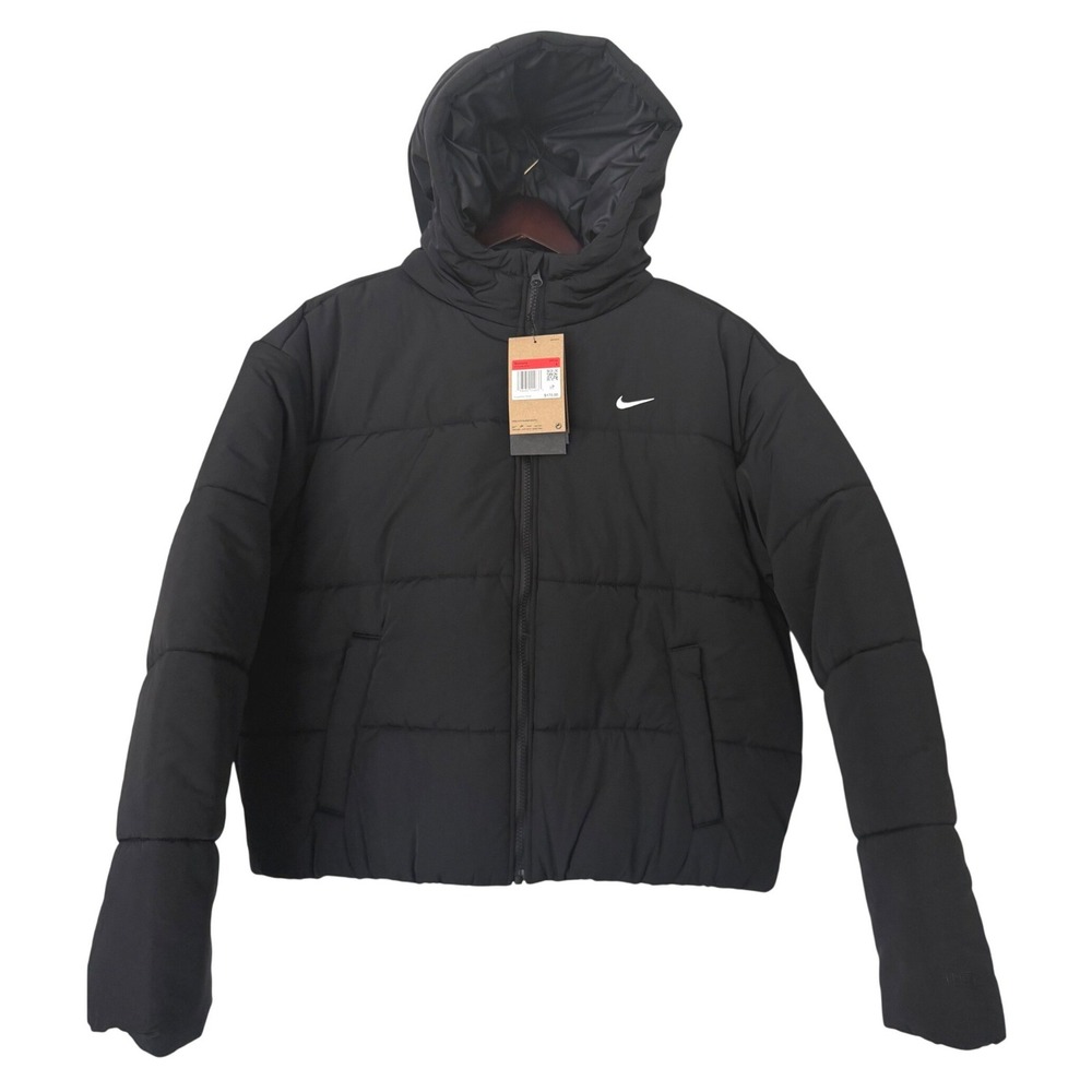 Nike Sportswear Classic Therma-FIT Loose Matte Black Puffer Jacket Size L NEW